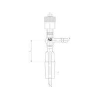 旭製作所 高真空グリースレスバルブ付滴下管 芯棒材質:PTFE 2494-3L 1個 62-2094-01（直送品）