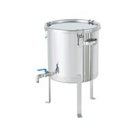 日東金属工業 ボールバルブ付ステンレス密閉容器 平鋼脚付 25L CTHV-FL-33 1個 62-1368-85（直送品）