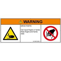 PL警告表示ラベル（ISO準拠）│機械的な危険:はさまれ│IA1206722│警告│Sサイズ