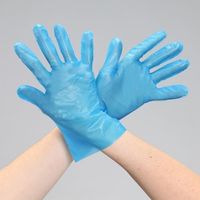 エスコ [M] 手袋(ポリエチレン・エンボス・ブルー/200枚) EA354DS-23 1セット(800枚:200枚×4箱)（直送品）
