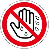 PL警告表示ラベル（ISO準拠）│禁止事項:ぬれ手禁止│IZ17│シンボルマーク