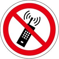 PL警告表示ラベル（ISO準拠）│禁止事項:携帯電話の電源を入れない│IZ22│シンボルマーク