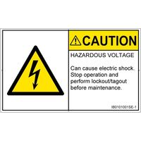 PL警告表示ラベル（ISO準拠）│電気的な危険:感電│IB0101001│注意│Sサイズ│英語（ヨコ）│16枚 IB0101001SE-1（直送品）