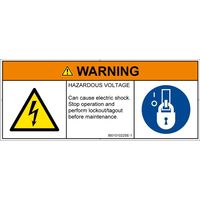 PL警告表示ラベル（ISO準拠）│電気的な危険:感電│IB0101022│警告│Sサイズ│英語（マルチシンボルマーク）│8枚（直送品）