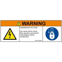 PL警告表示ラベル（ISO準拠）│電気的な危険:感電│IB0101022│警告│Mサイズ│英語（マルチシンボルマーク）│6枚（直送品）