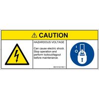 PL警告表示ラベル（ISO準拠）│電気的な危険:感電│IB0101021│注意│Sサイズ