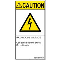 PL警告表示ラベル(ISO準拠)│電気的な危険:感電│IB0107511│注意│Mサイズ│英語(タテ)│10枚 IB0107511ME-1（直送品）
