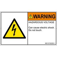 PL警告表示ラベル（ISO準拠）│電気的な危険:感電│IB0107502│警告│Sサイズ│英語（ヨコ）│16枚 IB0107502SE-1（直送品）