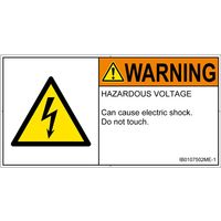 PL警告表示ラベル（ISO準拠）│電気的な危険:感電│IB0107502│警告│Mサイズ│英語（ヨコ）│10枚 IB0107502ME-1（直送品）