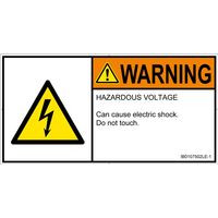 PL警告表示ラベル（ISO準拠）│電気的な危険:感電│IB0107502│警告│Lサイズ│英語（ヨコ）│6枚 IB0107502LE-1（直送品）