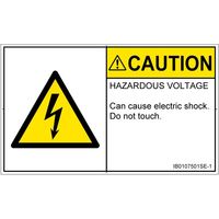 PL警告表示ラベル（ISO準拠）│電気的な危険:感電│IB0107501│注意│Sサイズ│英語（ヨコ）│16枚 IB0107501SE-1（直送品）
