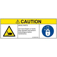PL警告表示ラベル（ISO準拠）│機械的な危険:はさまれ│IA1200621│注意│Mサイズ
