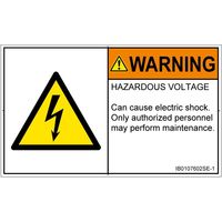 PL警告表示ラベル（ISO準拠）│電気的な危険:感電│IB0107602│警告│Sサイズ│英語（ヨコ）│16枚 IB0107602SE-1（直送品）