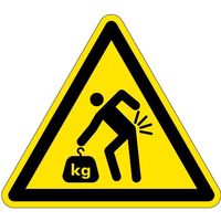 PL警告表示ラベル（ISO準拠）│人間工学による危険:重量物│IG01│シンボルマーク