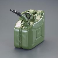エスコ 10L ガソリン携行缶(横型・フレキノズル付/OD色) EA991HB-29A 1セット(1St)（直送品）