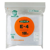 ユニパック（R）（チャック袋） 0.04mm厚 E-4 B7 100×140mm 1袋（100枚） 生産日本社 セイニチ
