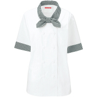 KAZEN（カゼン） レディスコックシャツ半袖 ギンガム S 630-25 1着（直送品）