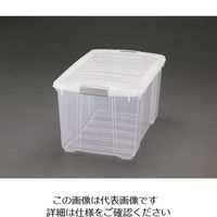 エスコ 636x445x355mm 収納ボックス(バックル付/クリアー) EA506L-6 1セット(2個)（直送品）