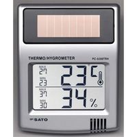 エスコ [ソーラーバッテリー] 最高・最低 温湿度計 EA728C-1 1セット(2個)（直送品）