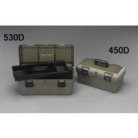 エスコ 450x243x210mm 工具箱(中皿付/OD色) EA505K-450D 1セット(2個)（直送品）