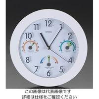 エスコ φ250mm 掛時計(温度・湿度計付) EA798CN-1 1セット(2個)（直送品）