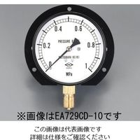 エスコ G 3/8”/100/128mm/0ー2.0MPa つば付圧力計 EA729CE-20 1セット(2個)（直送品）