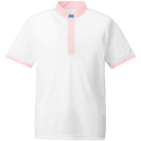 KAZEN（カゼン） トリコットシャツ ホワイト×ピンク S 648-13 1着（直送品）