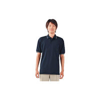 住商モンブラン ポロシャツ（男女兼用・半袖） ネイビー×白 L 52-406（直送品）