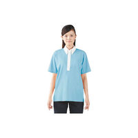 住商モンブラン ボタンダウンシャツ（男女兼用・半袖） サックスブルー（水色）×白 3L 72-434（直送品）