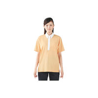 住商モンブラン ボタンダウンシャツ（男女兼用・半袖） オレンジ×白 LL 72-436（直送品）