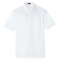 AITOZ（アイトス） 半袖ボタンダウンポロシャツ（男女兼用） 介護ユニフォーム ホワイト 4L AZ-10599-001（直送品）