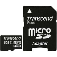 トランセンド　ｍｉｃｒｏＳＤＨＣカード　８ＧＢ　Ｃｌａｓｓ１０　付属品（ＳＤカード変換アダプタ付き）　TS8GUSDHC10　1個（直送品）