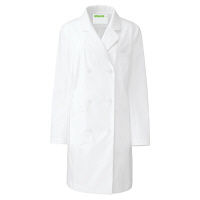 KAZEN レディス診察衣W型（ハーフ丈） ドクターコート 医療白衣 長袖 ホワイト ダブル 3L REP215-C/10（直送品）