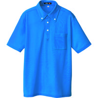アイトス ボタンダウン半袖ポロシャツ ブルー 3L 10599-006-3L 1着 422-2628（直送品）