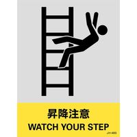 日本緑十字社 安全標識 JHー46S 「昇降注意」 5枚1組 029146 1セット(25枚:5枚×5組)（直送品）