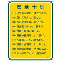 日本緑十字社 管理標識 管理113 「安全十訓」 050113 1セット（2枚）（直送品）