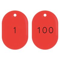 日本緑十字社 番号小判札 小判札453-R（1～100） レッド 100枚1組 200141 1組（100枚）（直送品）
