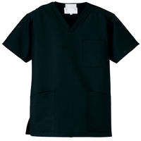 AITOZ（アイトス） スクラブ（男女兼用） 医療白衣 半袖 ブラック L 861400-010（直送品）