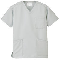 AITOZ（アイトス） スクラブ（男女兼用） 医療白衣 半袖 グレー M 861405-004（直送品）
