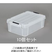 エスコ 450x295x158mm 収納ケース(バックル付/クリア/10個) EA506AB-38B 1ケース(10個)（直送品）