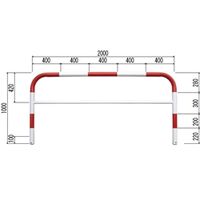 ユニット カーストッパー 赤/白 W2000 835-303 1台（直送品）