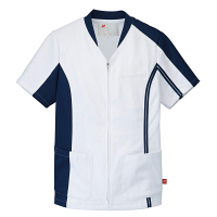 AITOZ（アイトス） レディースジャケット ナース服 医療白衣 半袖 ネイビー M 862003-008（直送品）