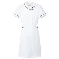 AITOZ（アイトス） ロールカラーワンピース（ナースワンピース） 医療白衣 半袖 ホワイト SS 861110-001（直送品）