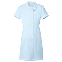 AITOZ（アイトス） ロールカラーワンピース（ナースワンピース） 医療白衣 半袖 サックス LL 861110-007（直送品）