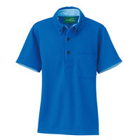 AITOZ（アイトス） 制電半袖ポロシャツ（男女兼用） 介護ユニフォーム ブルー LL AZ-50006-006（直送品）