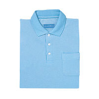 KAZEN ポロシャツ半袖 介護ユニフォーム 男女兼用 サックスブルー（水色） 3L 237-21（直送品）