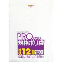 日本サニパック サニパック LT12スタンダードポリ袋12号(0.02)透明100枚 LT12 1袋(100枚) 475-4379（直送品）