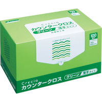 日本製紙クレシア クレシア カウンタークロス 薄手タイプ グリーン 65412 1ケース(600枚) 470-5181（直送品）