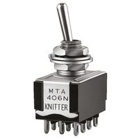 KNITTER-SWITCH トグルスイッチ， 4PDT， パネルマウント， ラッチ， MTA 406 N（直送品）