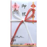 スズキ紙工 金封　赤白花結び１Ｐ短冊入 ス-0254 1個